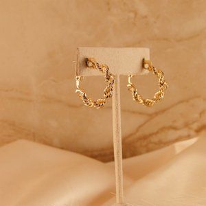 SOLD Vintage Gold Braided Hoop Earrings